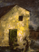 "Зелёная дверь на жёлтой стене" 1991 темпера акрил 45х52